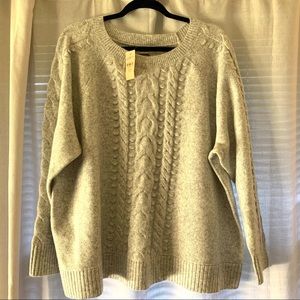 Heather gray fisherman’s sweater 24/26